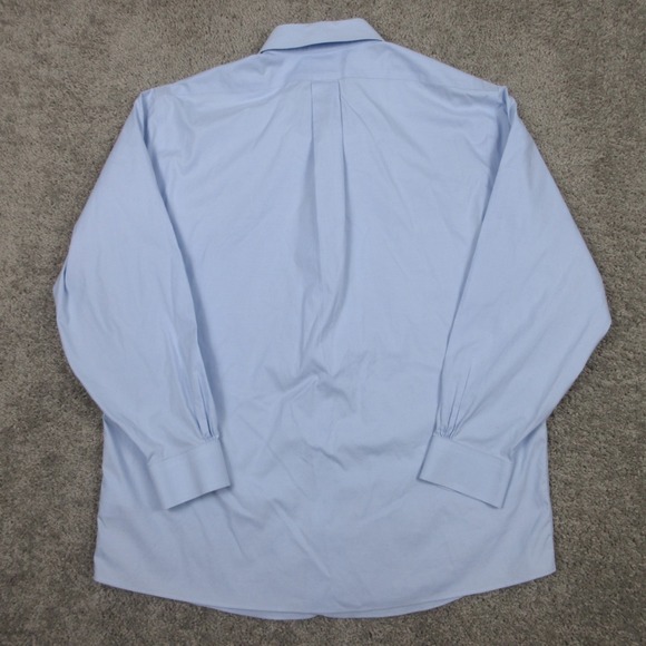 Brooks Brothers Shirt Mens L 16.5 33 Blue Solid Stretch Regular Dress Button Up - Picture 6 of 9